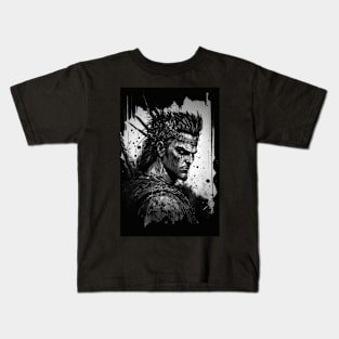 Fierce Warrior Illustration Kids T-Shirt